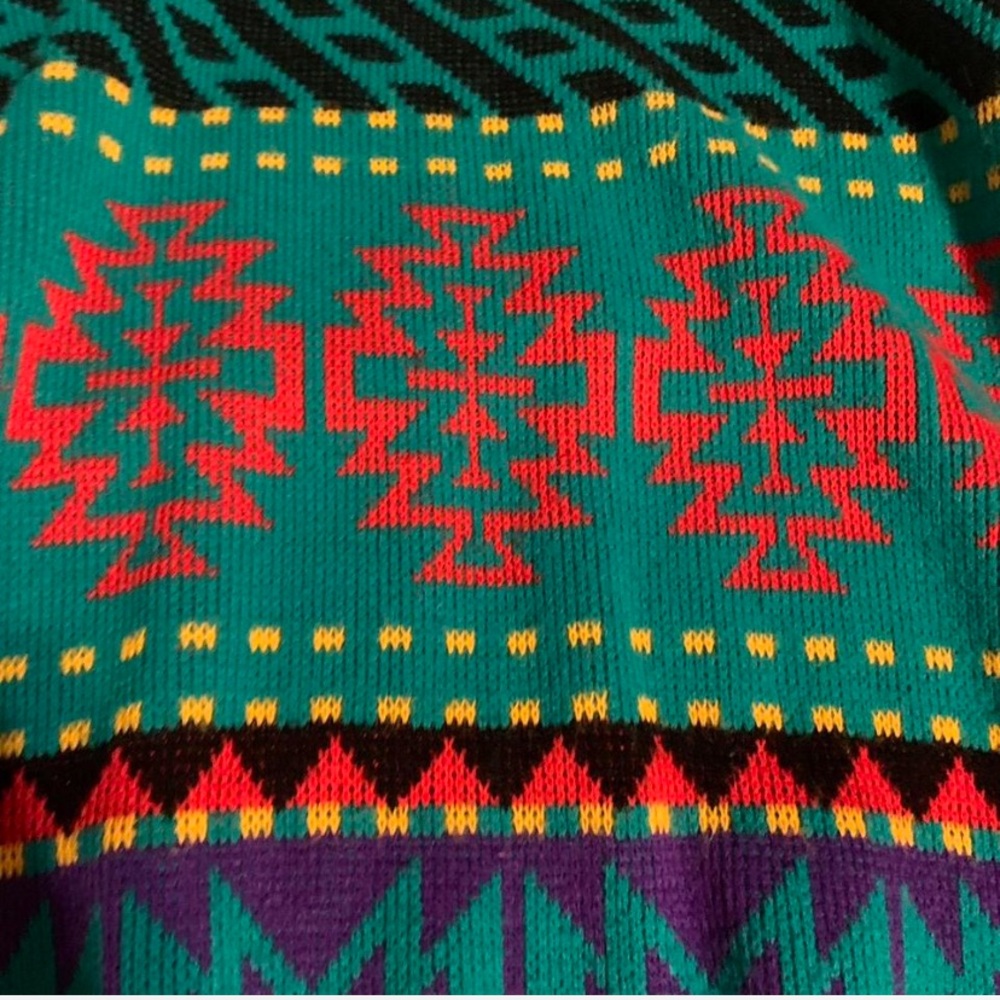 Colorful 80s Patterned Sweater - Picture 3 of 5